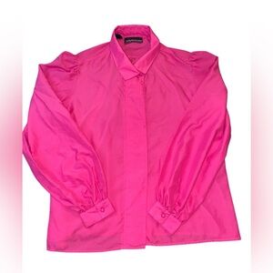 Lady Manhattan Vintage Hot Pink Blouse – Size Large